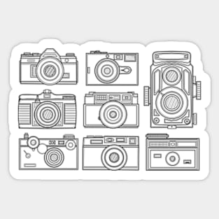 Line Art Classic Camera Sticker